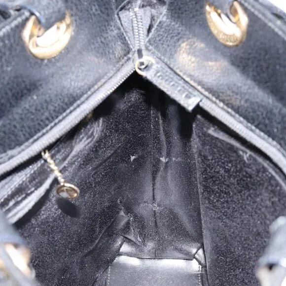 GUCCI Tote Bag Leather Black Gold 002 1817 0336 Auth ep12099